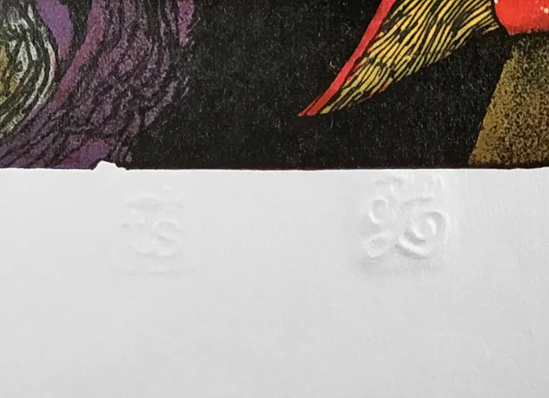 Liesler Josef – Strom života, velkoformátová barevná litografie, autorský tisk, 1982