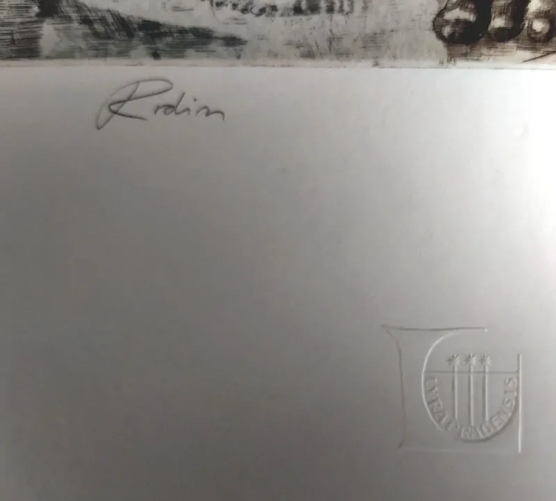 Čápová Hana – Rodin, barevný lept, číslováno 68/200, Lyra Pragensis, 1994