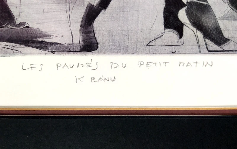 Demel Karel – K ránu, rozměrný barevný lept a suchá jehla, autorský tisk, 1989