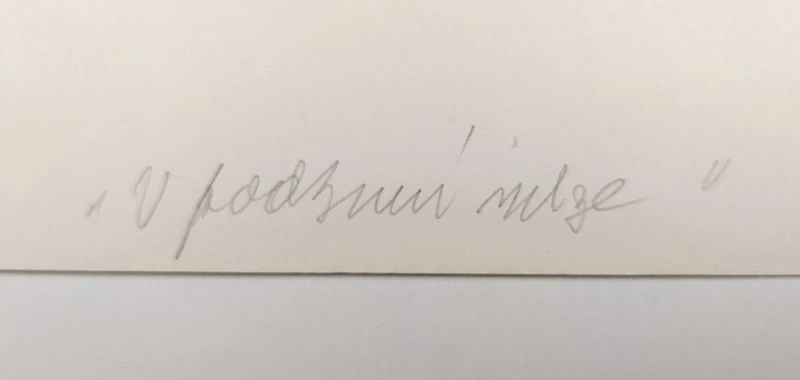 Jiřincová Ludmila – V podzimní mlze, původní litografie, autorský tisk, ca 1980
