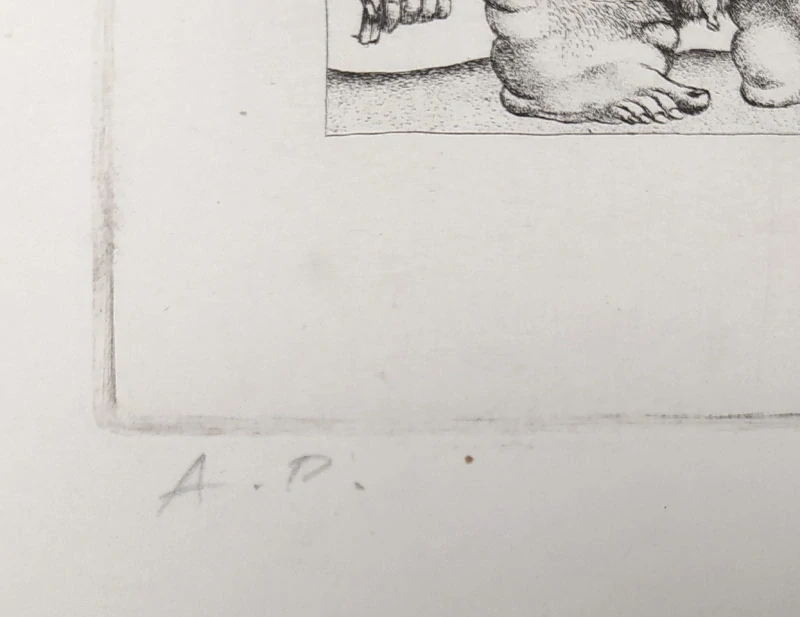 Herel Petr – Borges serie, zrnkový lept, autorský tisk, ca 1968