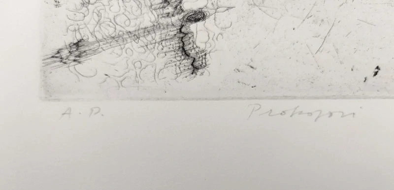 Herel Petr – Borges serie, zrnkový lept, autorský tisk, ca 1968