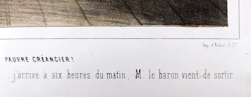 Cham – Nos gentils hommes, staře kolorovaná původní litografie, ca 1850