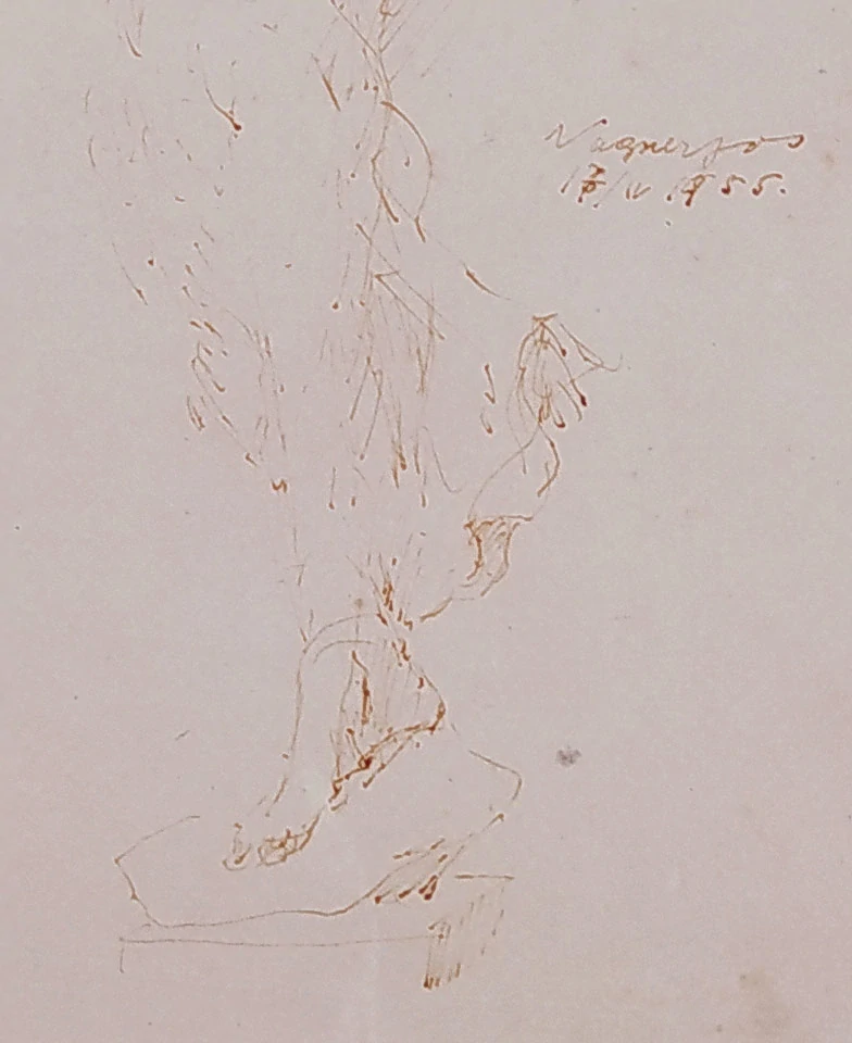 Wagner Josef st. – Studie dívky, návrh sochy, perokresba na japanu, 1955