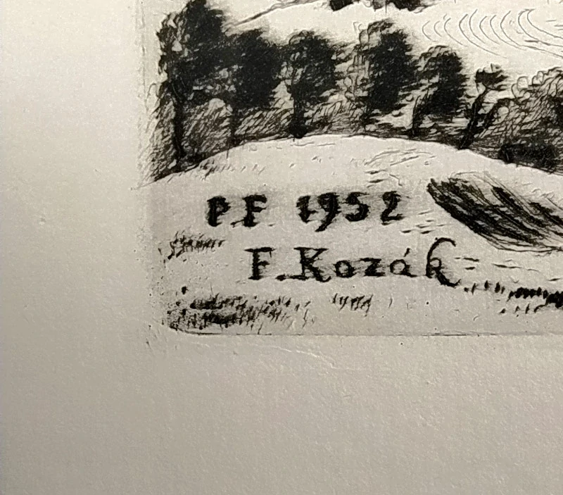 Bouda Cyril – PF 1952 F. Kozák, původní suchá jehla, 1952
