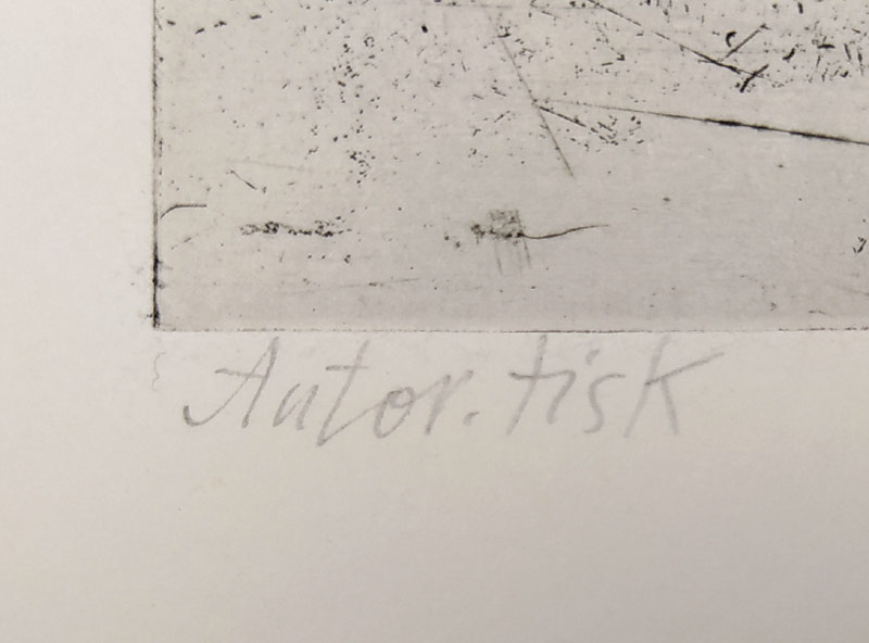 Černá Kateřina – Ó Praho plná balkónů, pro knihu „Dodatky“, autorský tisk, kombinovaná technika, 2001