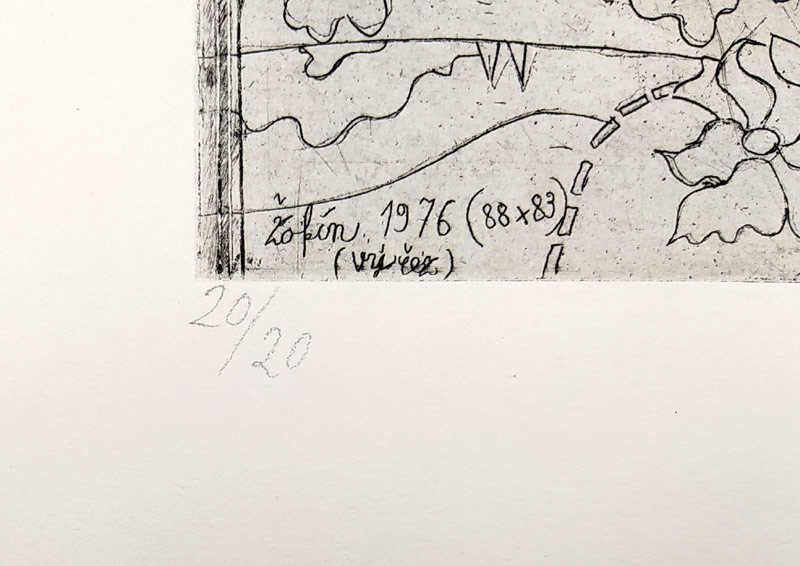 Černá Kateřina – Žofín, kolorovaný lept, č. 20/20, 1998