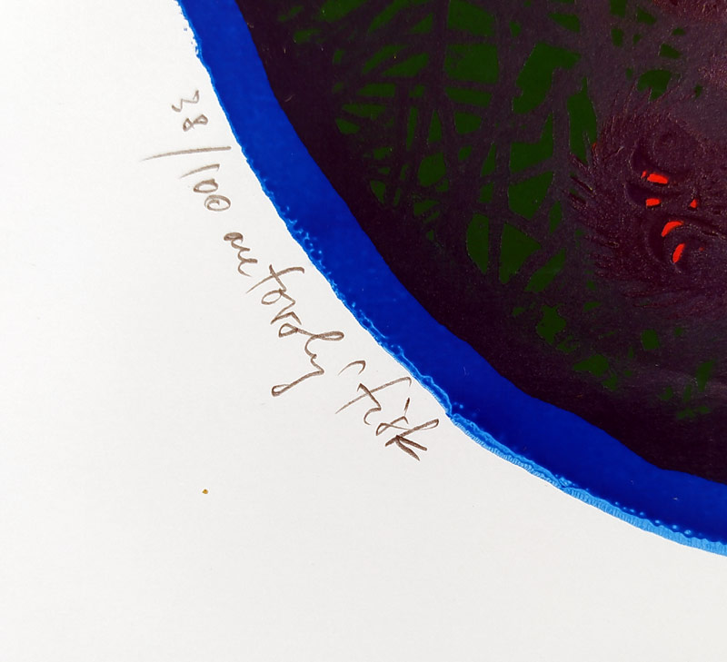 Hořánek Jaroslav – K oslavě vína, autorský tisk, serigrafie, č. 38/100, 1978