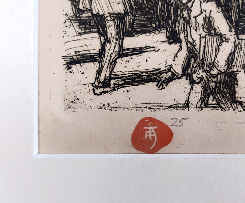 Šimon Tavík František – Staroměstské náměstí s Týnem, původní tónovaný lept, 1911