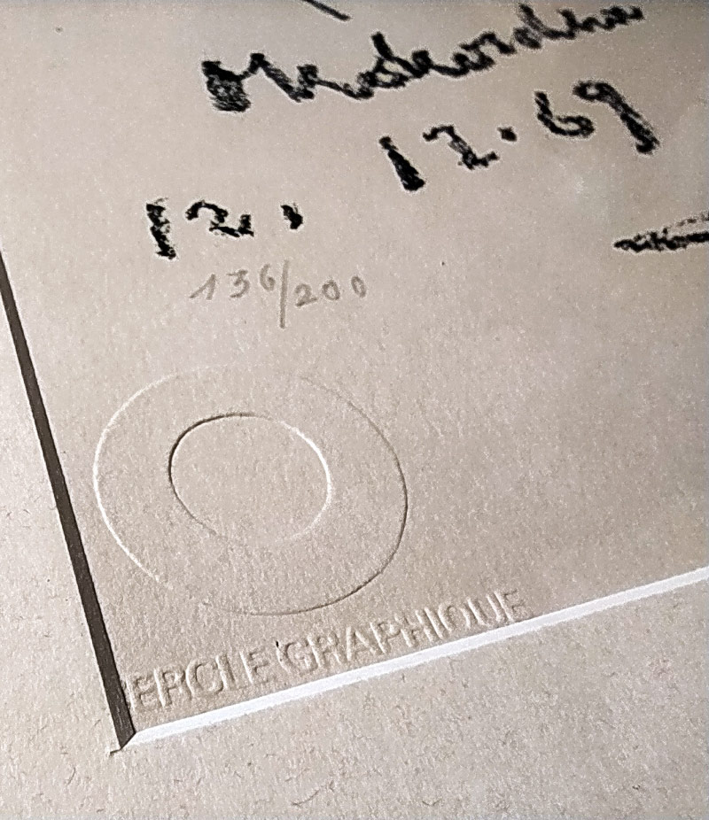 Kokoschka Oskar – Autoportrét s želvou, původní litografie, 1969