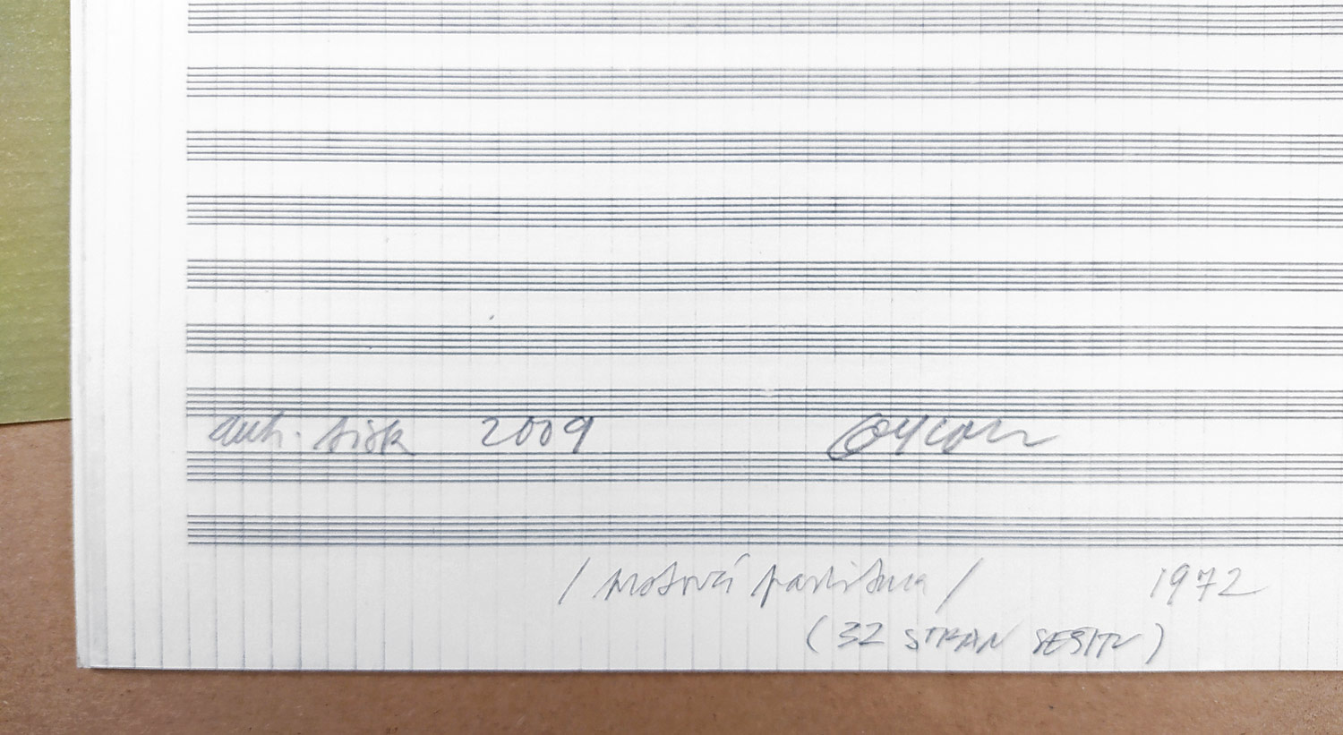 Grygar Milan – Prstová partitura 1972, 32 stran, vlastním nákladem 2009