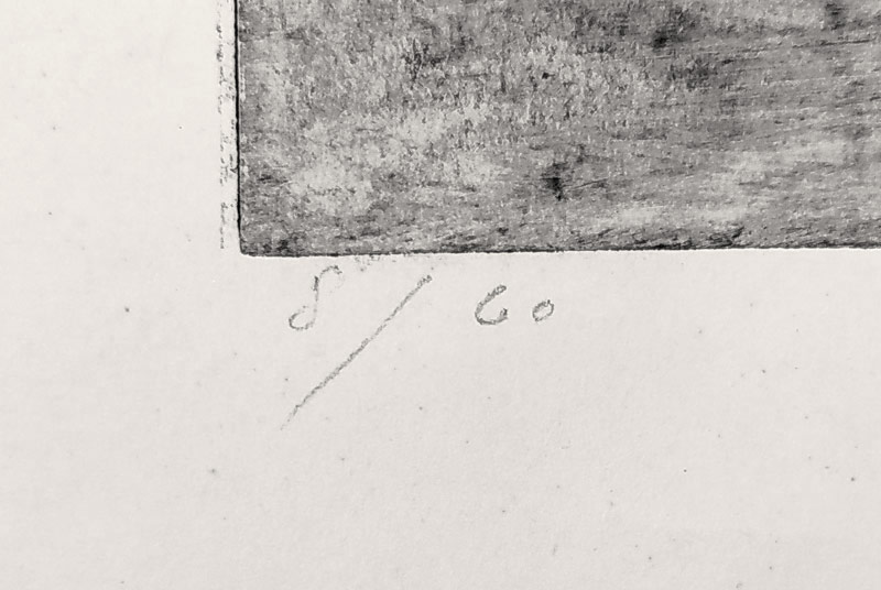 Kučerová Alena – Krajina, autorský tisk z perforovaného plechu, 1987