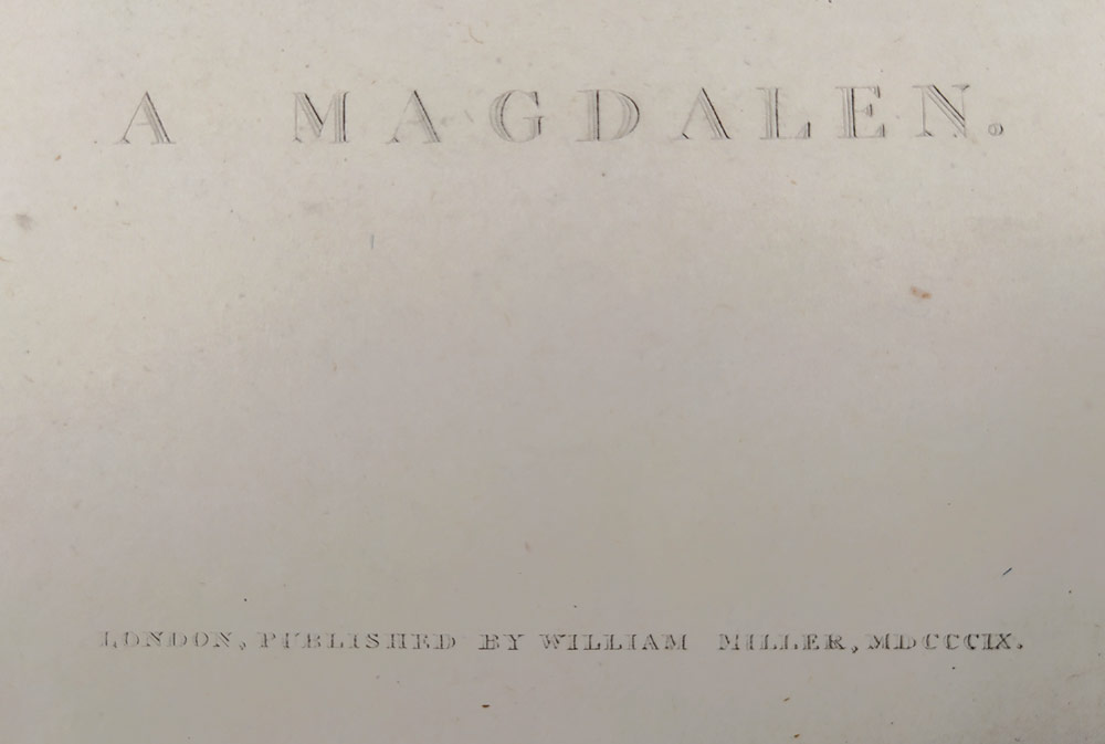 Schiavonetti Niccolò – podle Domenichina, A Magdalen, původní předleptaný oceloryt, 1809