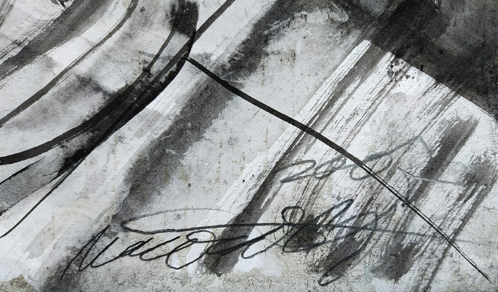 Načeradský Jiří – Ženy, oboustranná kresba tuší a akvarelem, 2006