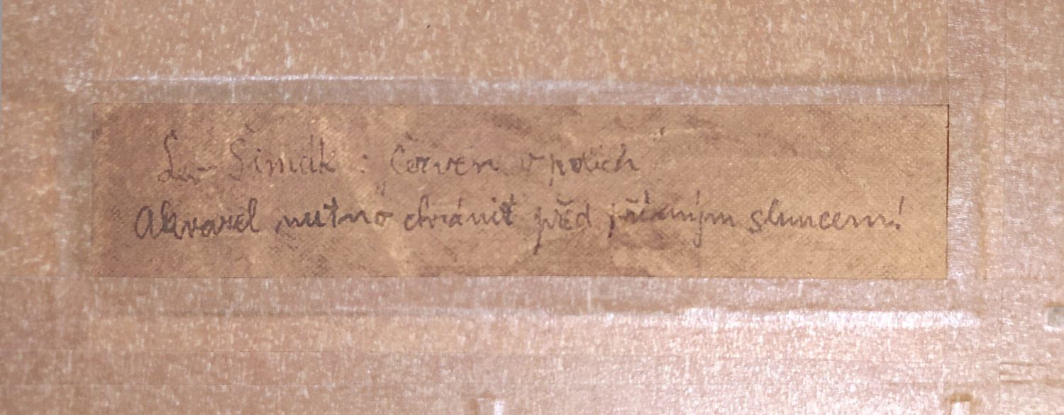 Šimák Lev – Léto / Červen v polích, akvarel na papíře, 1936