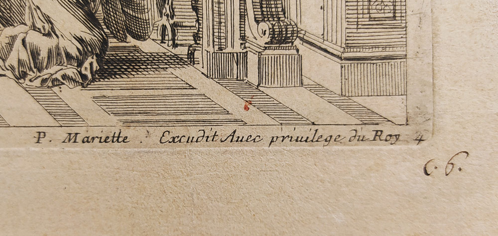 Lepautre Jean – Narození Konstantina, původní lept, 1667