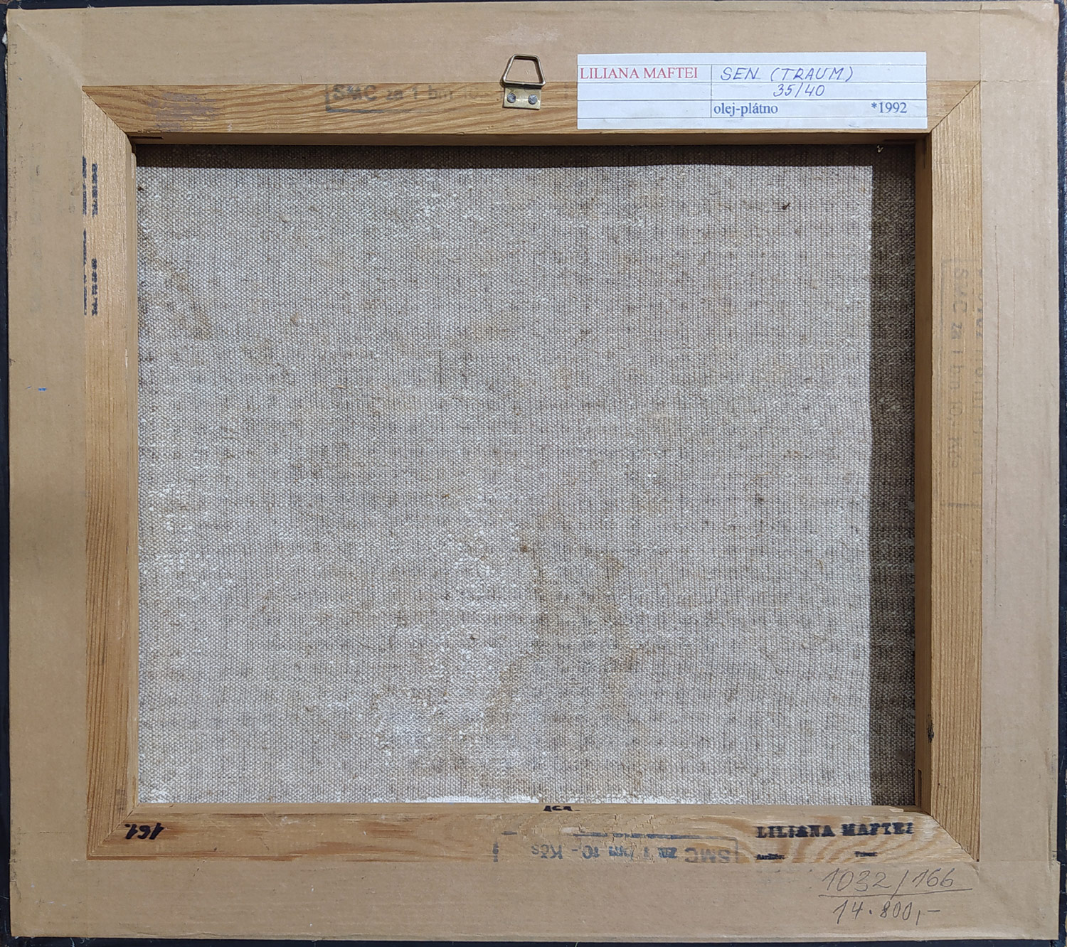 Maftei Liliana – Sen, strukturální malba, olej na plátně, 1992