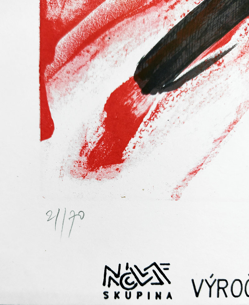 Novák Vladimír – Bez názvu, původní barevná litografie, číslováno 21/70, 1989