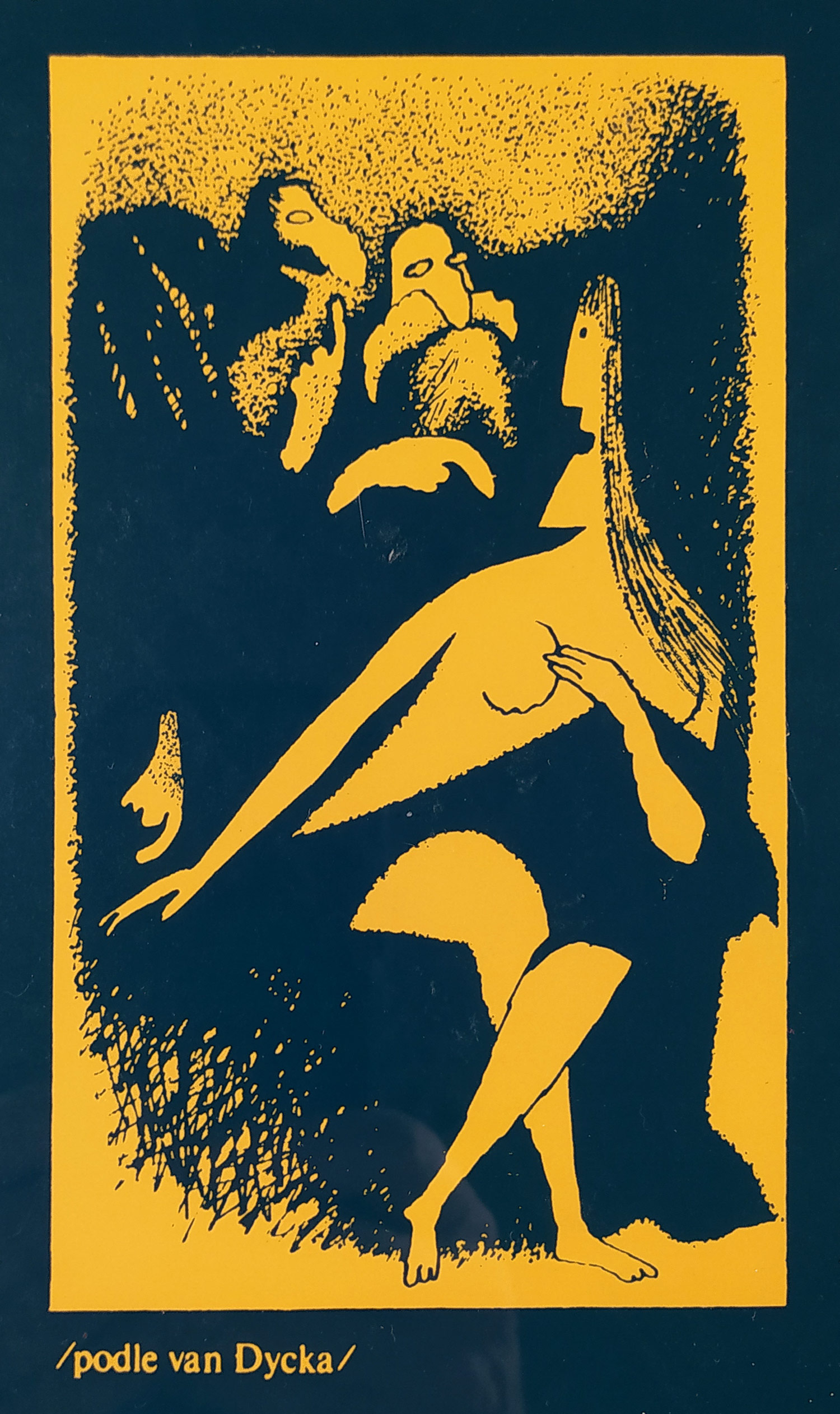 Born Adolf – Zuzana v lázni, Jiří Suchý & spol., divadlo Semafor, plakát, signovaný ofset, 1972