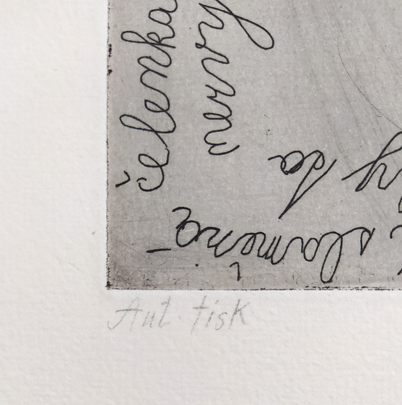 Černá Kateřina – Dopis č. 4, lept, autorský tisk, 1982