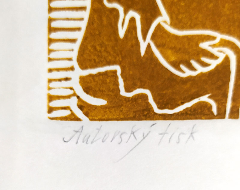 Černá Kateřina – z knihy: O červené Karkulce trochu jinak, č. 3, dvoubarevný linoryt, AT, 2003