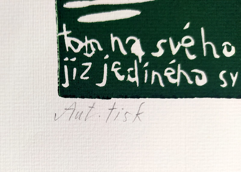 Černá Kateřina – Jednoho letního dne, z knihy: Co objevila sestra pana lékárníka str. 4, linoryt, AT, 1996