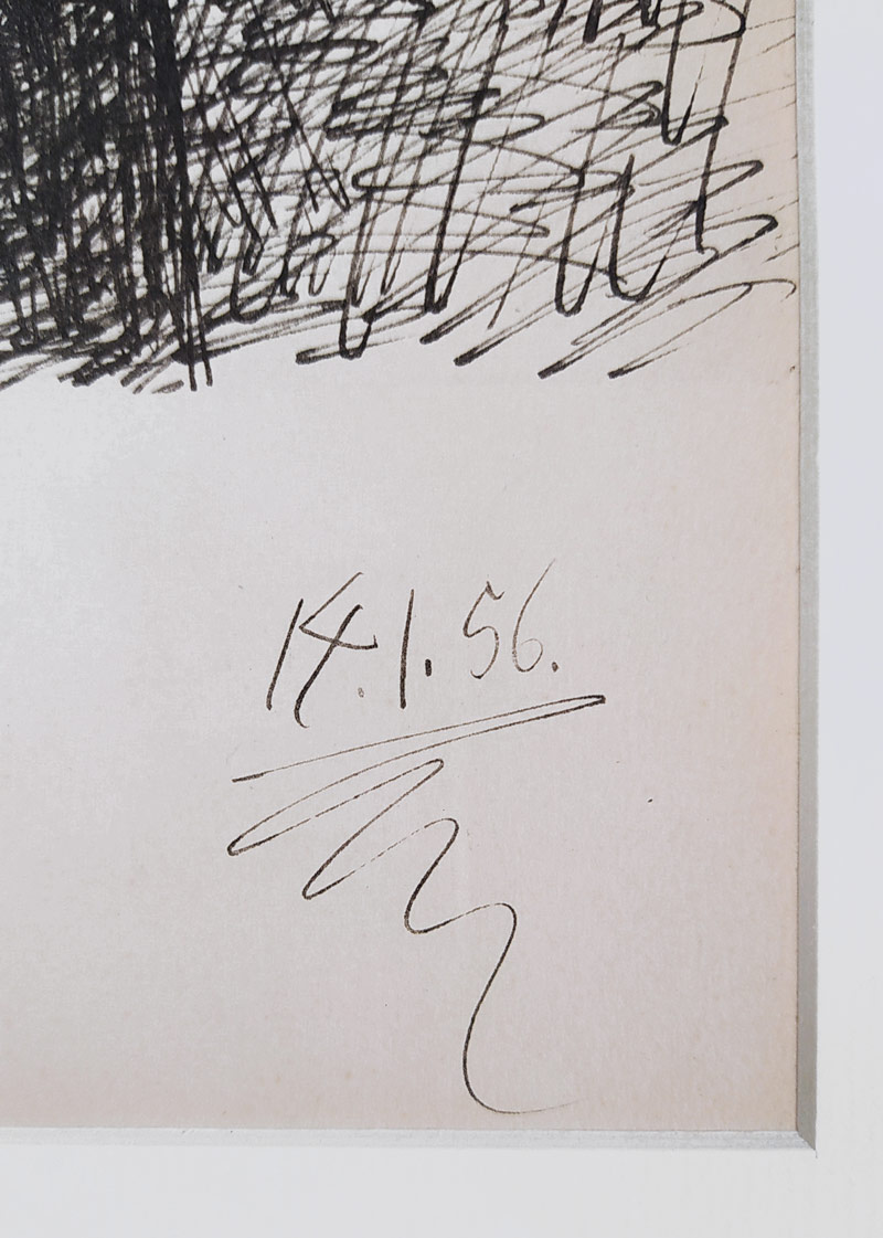 Picasso Pablo – Rembrandt Harmenszoon van Rijn, Muž s helmou, původní litografie, 14. 1. 1956