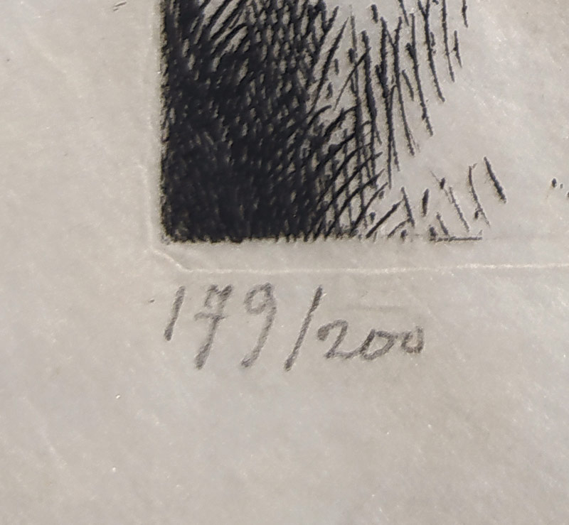 Švabinský Max – Studie ženské hlavy, číslovaný lept na japanu, 179/200, 1921