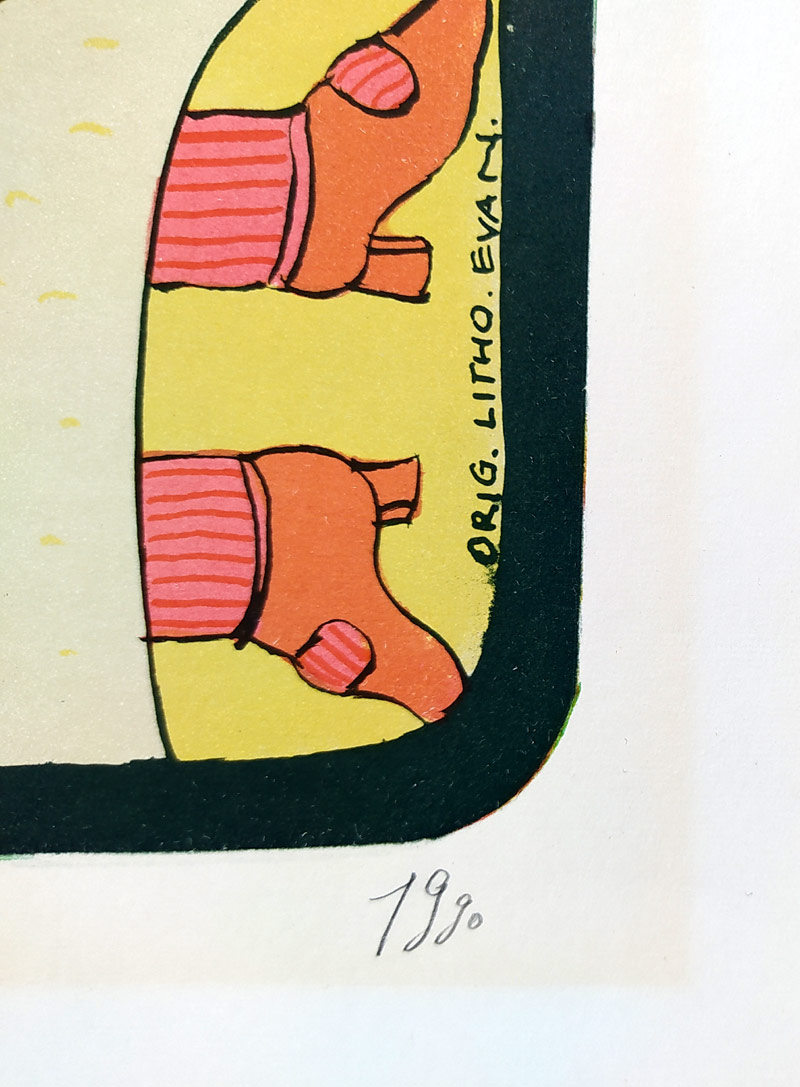 Šalamounová Eva Natus – Maškarní bál, barevná litografie s podtiskem, 1990