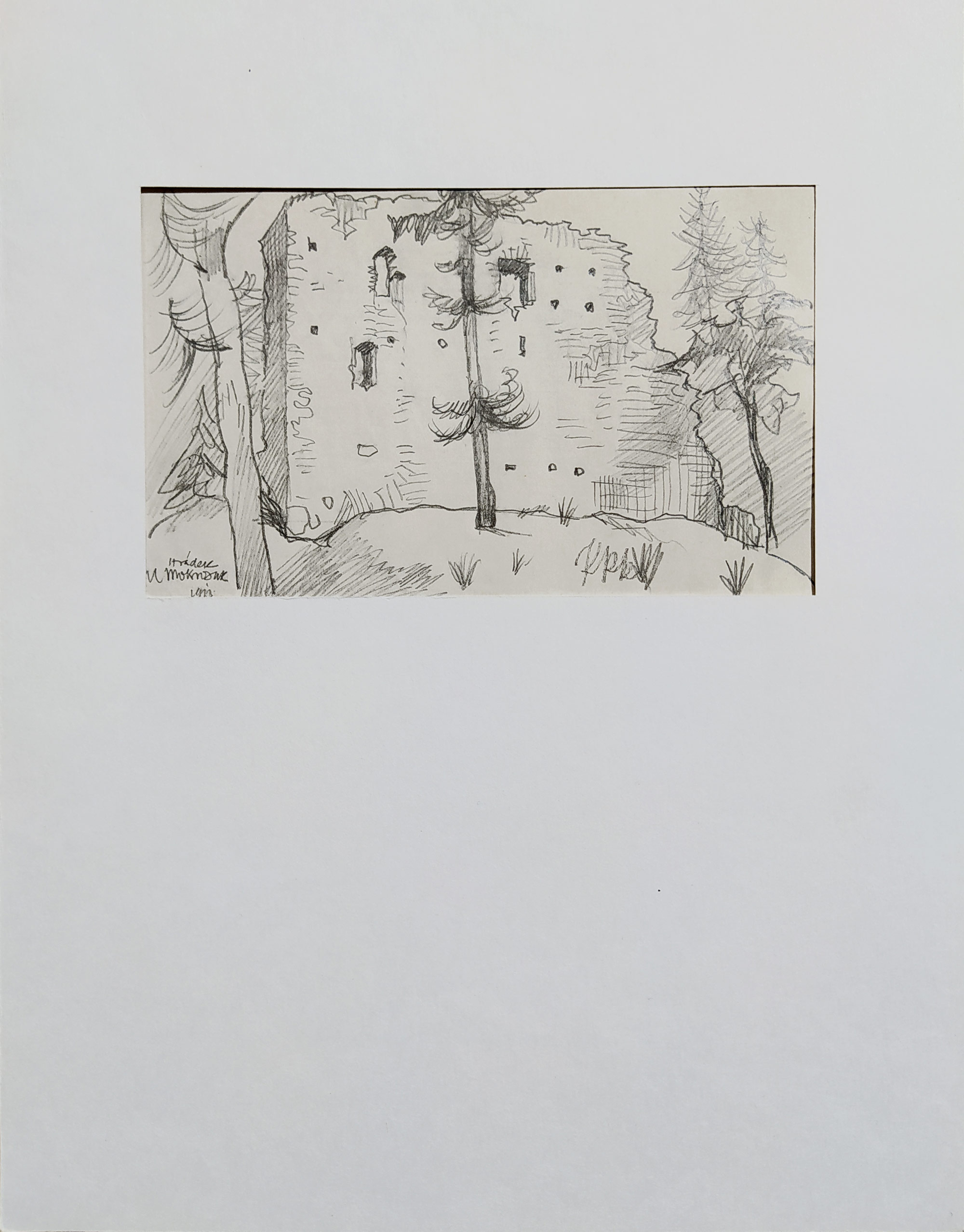 Konůpek Jan – Hrádek (Oltářík), kresba tužkou, 1913