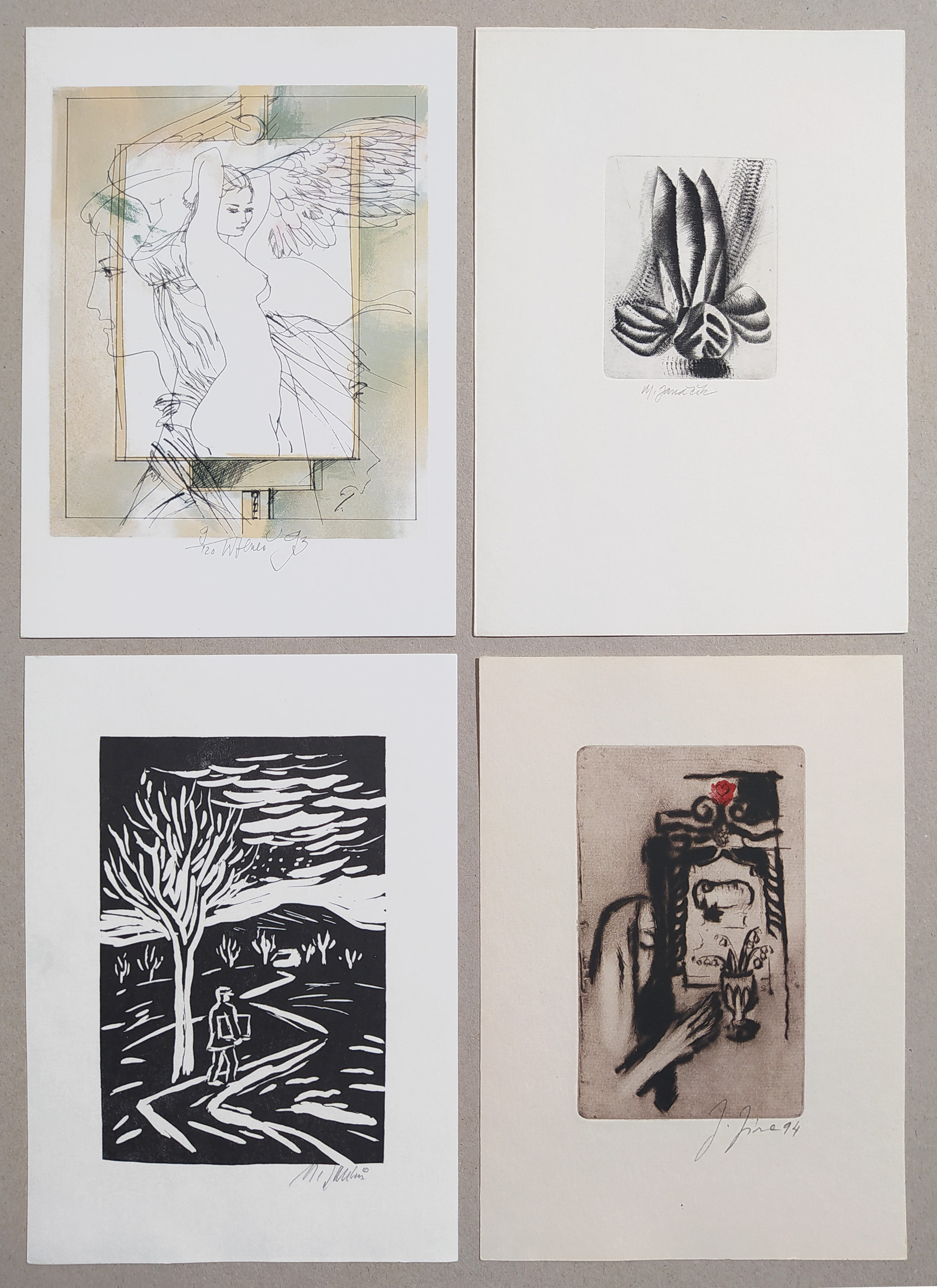 Seifert Jaroslav – Noc na prahu, Soubor jedenácti grafických listů, č. 9/80, 1994