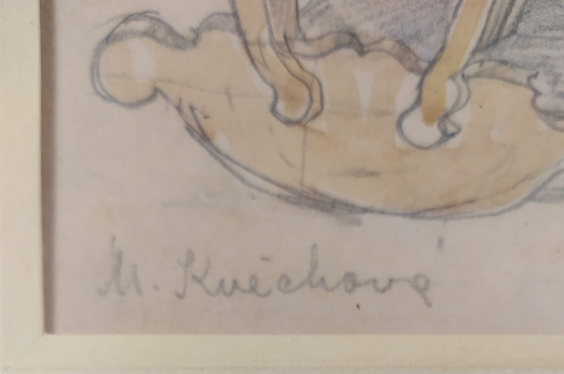 Fischerová-Kvěchová Marie – Martinka z Chodska, akvarelem kolorovaná kresba, 1914