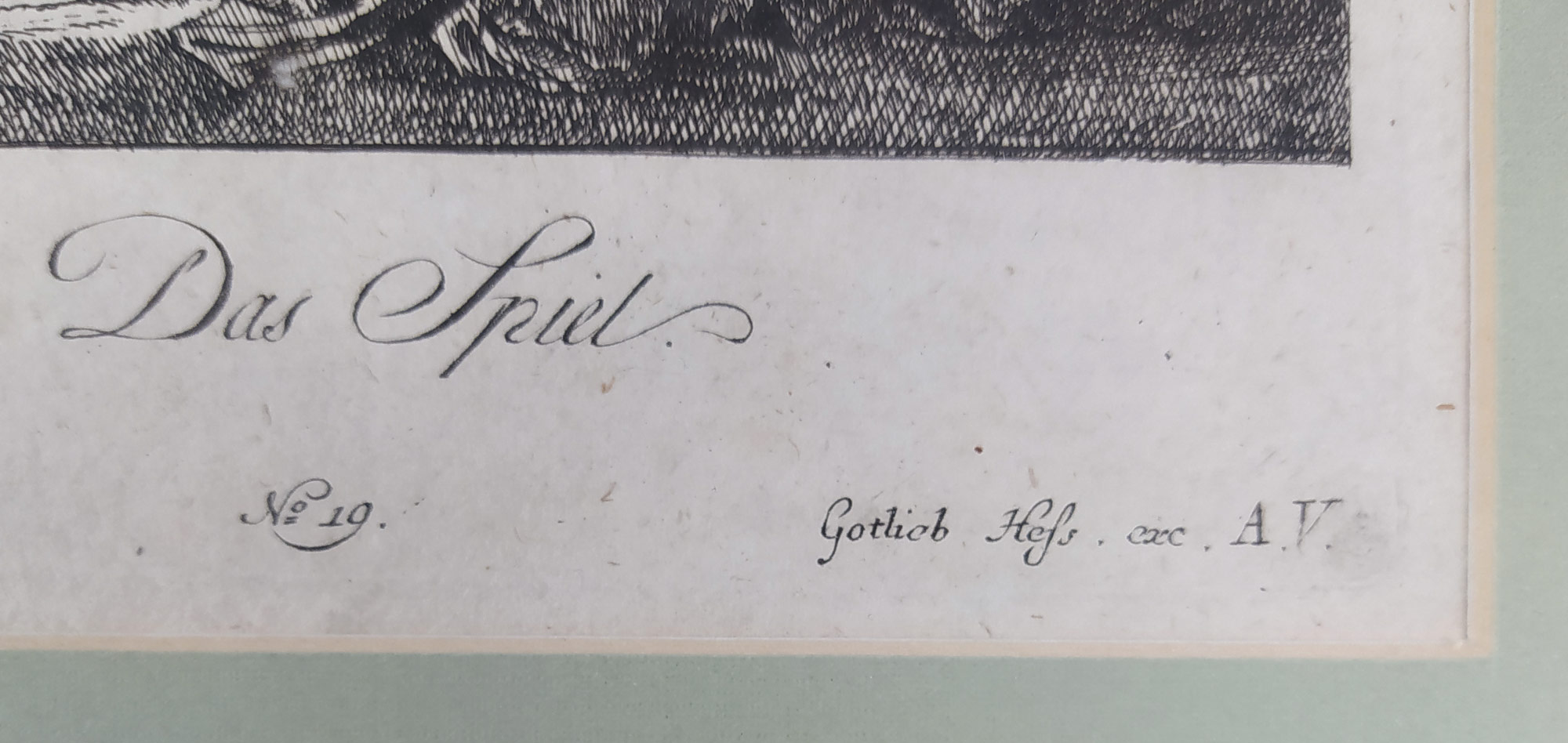 Welté Gottlieb – Hra, Das Spiel, původní lept, ca 1770
