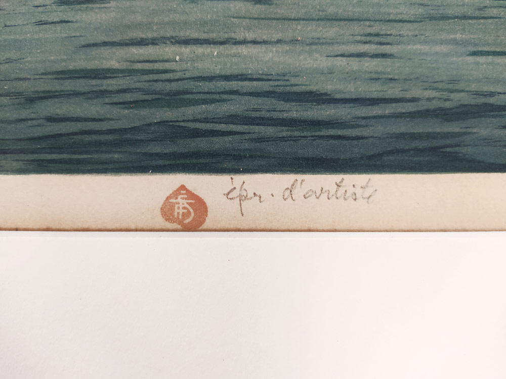 Šimon Tavík František – Hora Fuji v Japonsku, barevný lept, autorský tisk, 1928