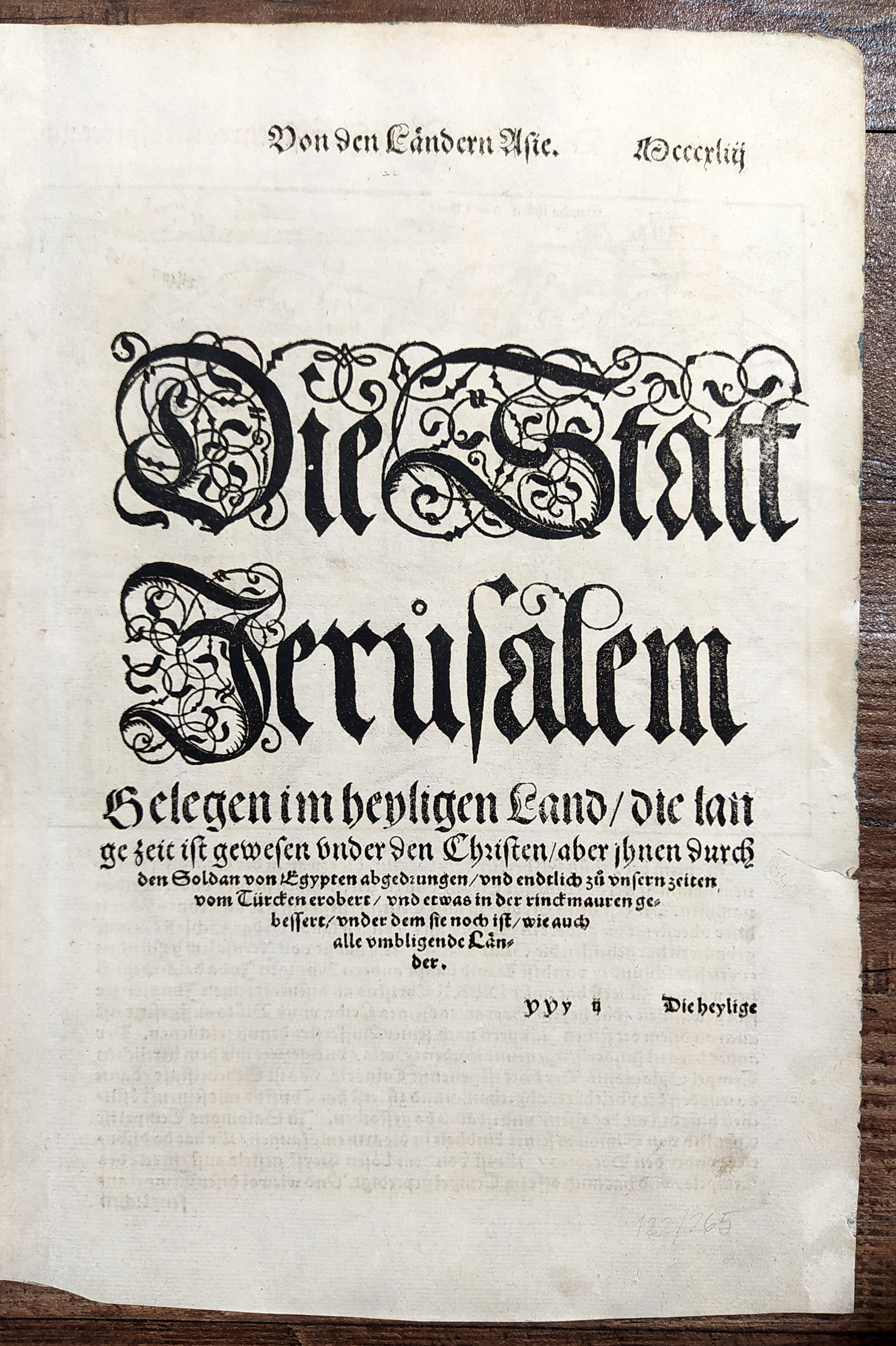 Jeruzalém – Die heilige statt Jerusalem, Sebastian Münster, Jacob Clauser, původní dřevořez, Basilej, 1550