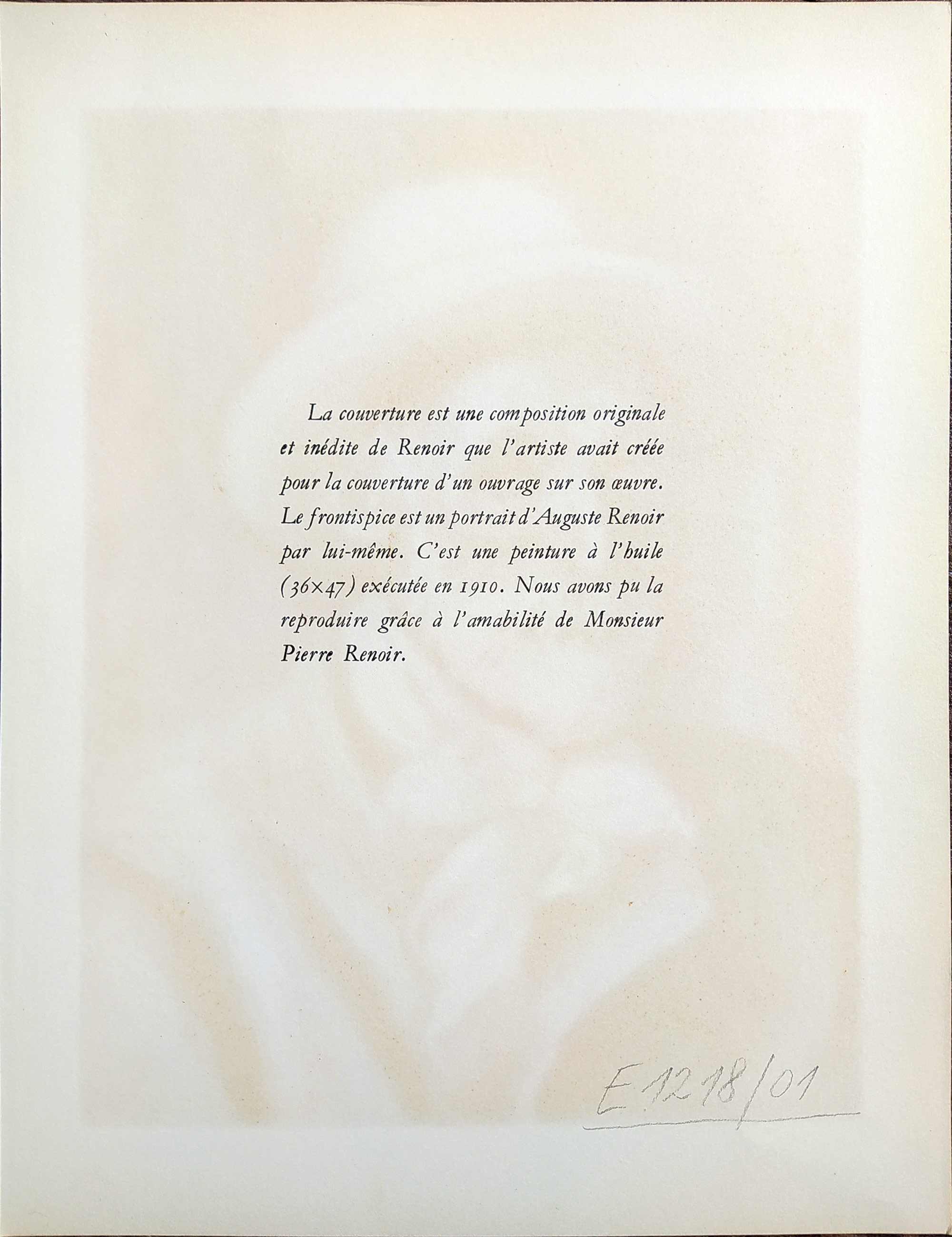 Renoir Pierre-Auguste – Autoportrét v bílém klobouku, litografie „d'après“, 1951