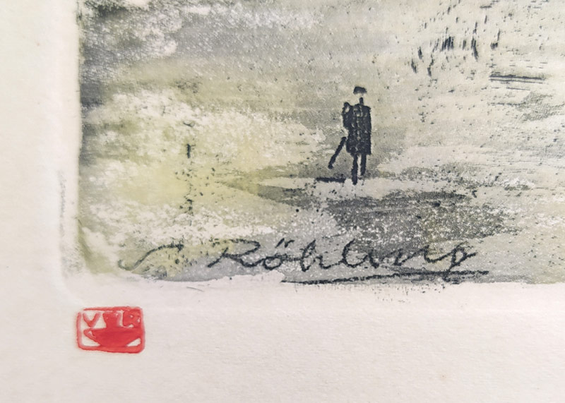 Röhling Vladislav – Praha, Staroměstské náměstí, barevný lept s akvatintou, ca 1925