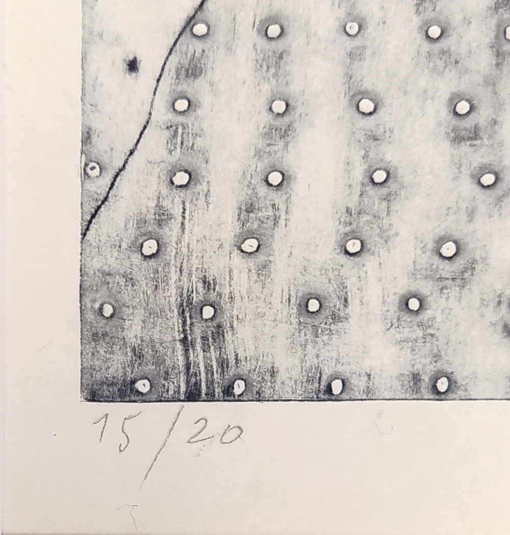 Kučerová Alena – Útes, autorský tisk z perforovaného plechu, číslováno 15/20, 1965