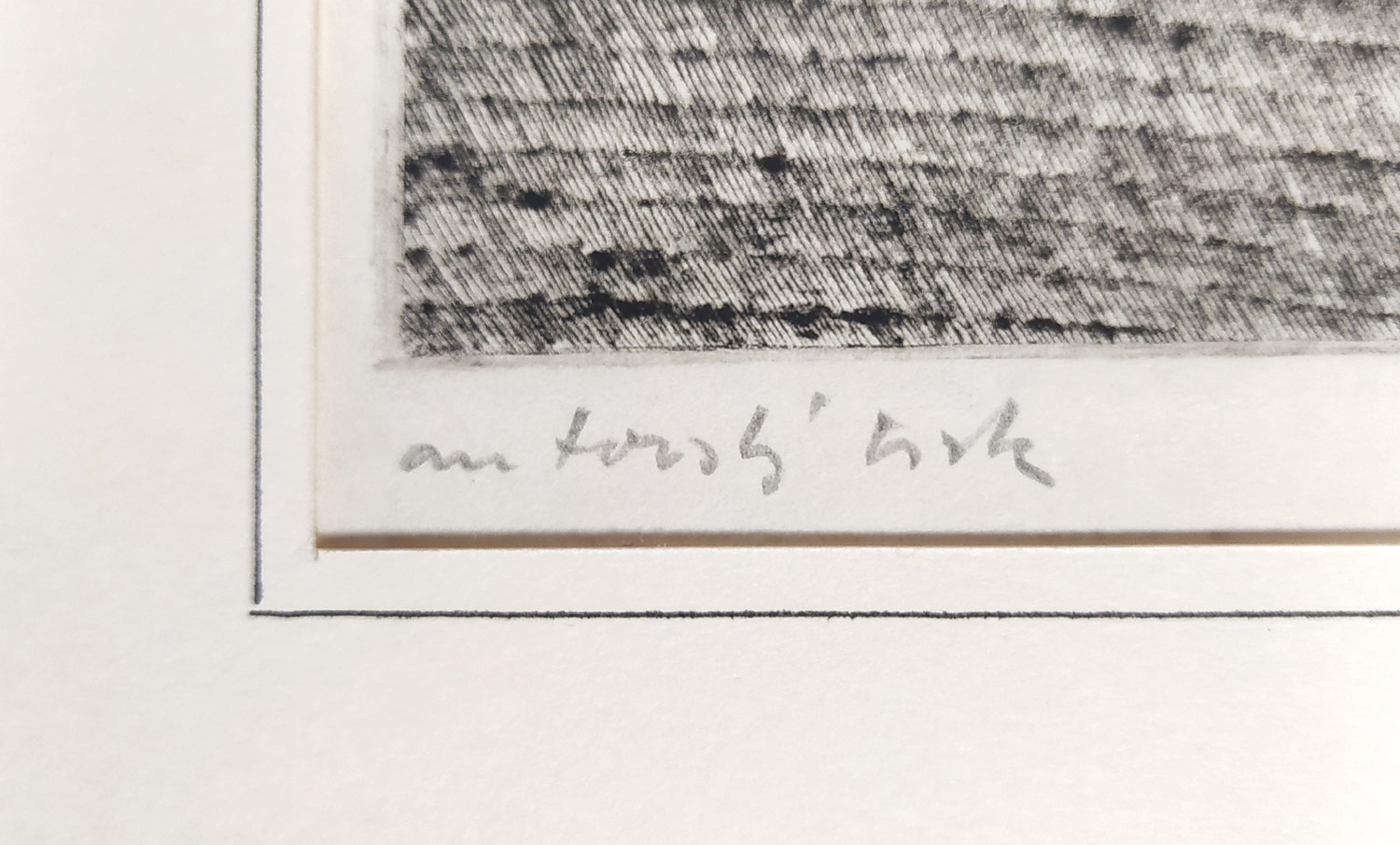 John Jiří – Z Mostecka IV (Vrstvy, Lano), suchá jehla, autorský tisk, 1962