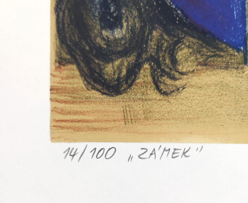 Róna Jaroslav – Zámek, původní barevná litografie, 1991