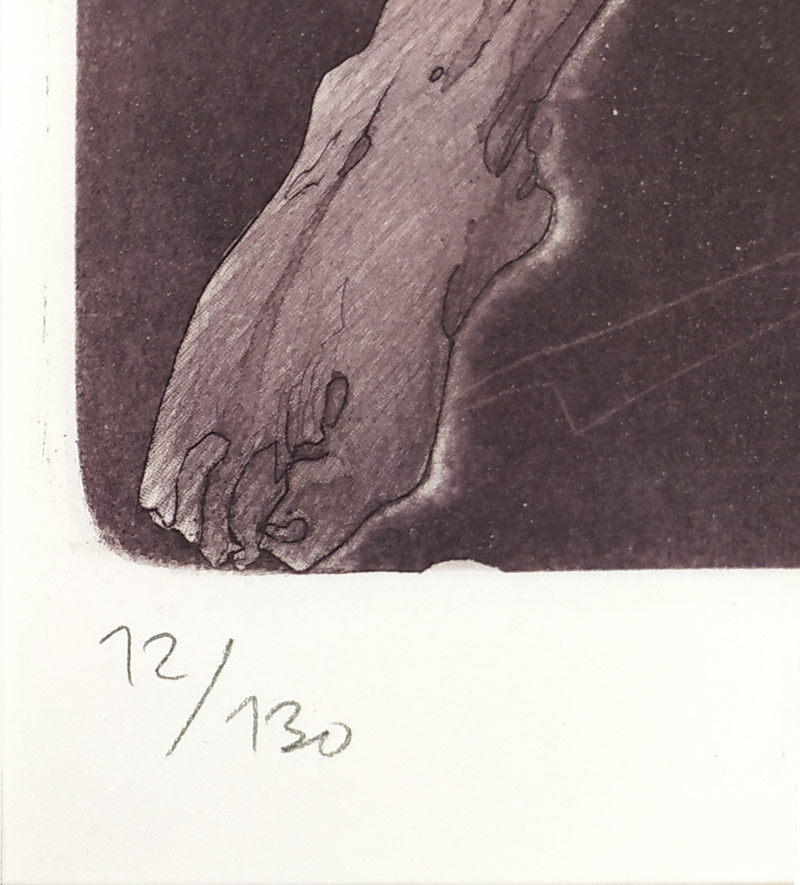 Demel Karel – Poesie, rozměrný barevný lept a suchá jehla, číslováno 12/130, 1990