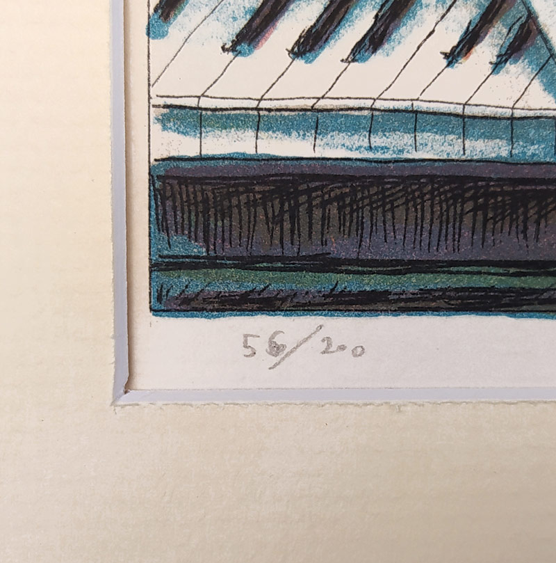 Bouda Cyril – Hudební zátiší, původní barevná litografie, 1974