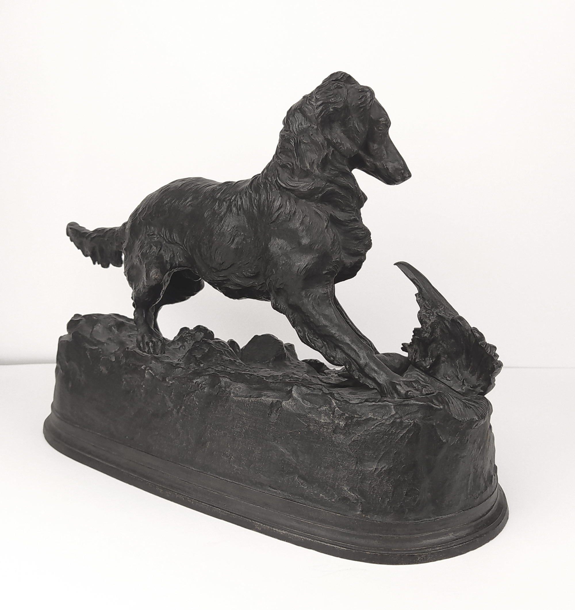 Mêne, Pierre-Jules – Chien épagneul, Sylphe, bronzová plastika, signováno v podstavci, výška 23 cm, nedatováno