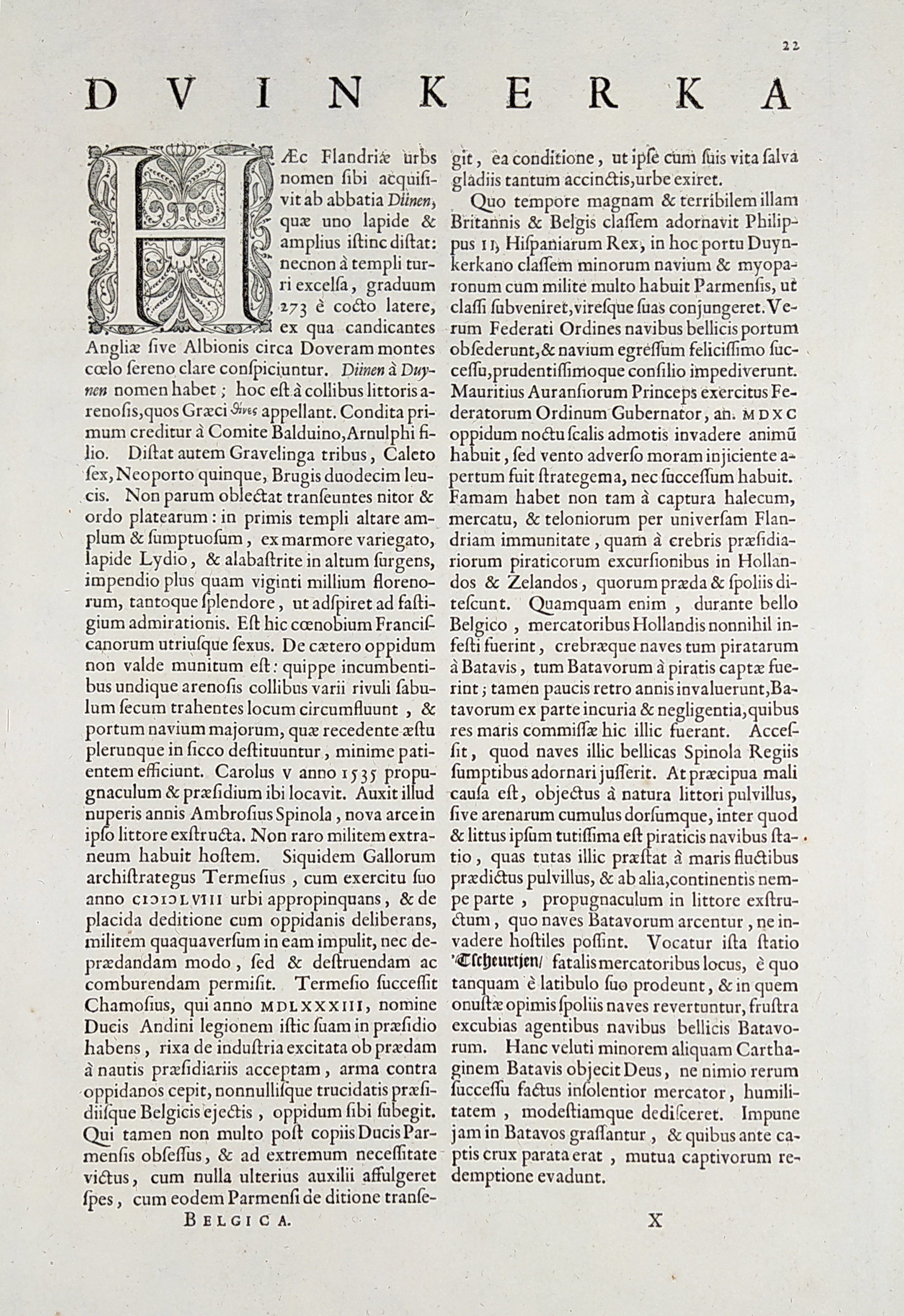 Francie – Severovýchodní pobřeží Francie, Joan Blaeu, původní mědiryt, 1634