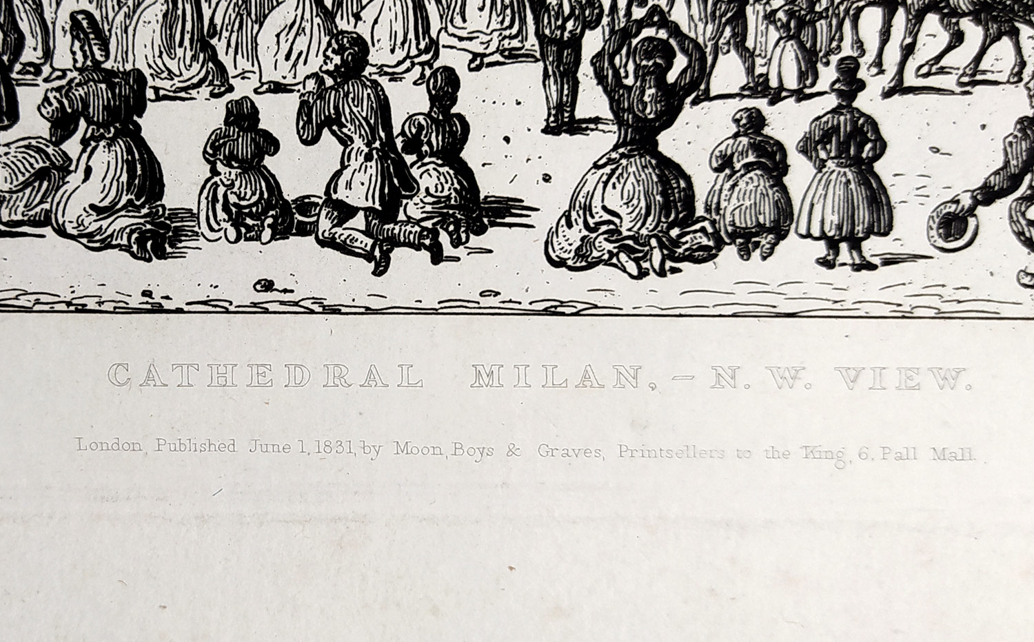 Milán – Milánský dóm, John Coney, původní lept, 1831