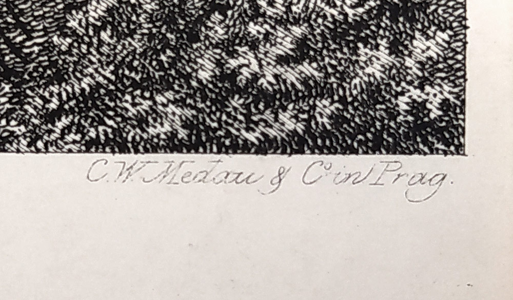 Smečno – pohled na zámek ze západní strany, J. Richter podle J. Malocha, původní litografie, 1846