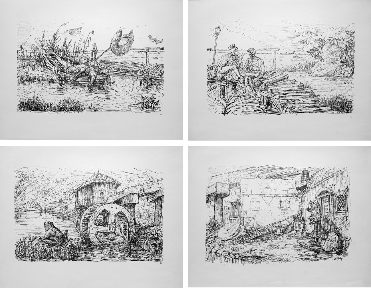 Kubin Alfred – Rauhnacht, Temná noc, album 13 původních litografií, 1925