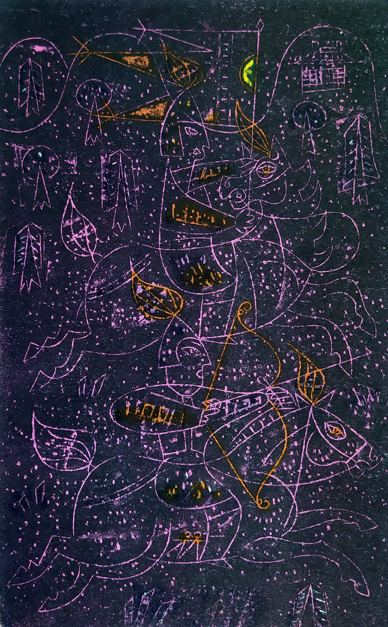 Po Ťü-i, Zdeněk Sklenář – Drak z černé tůně, pět signovaných litografií, bibliofilie, 1958