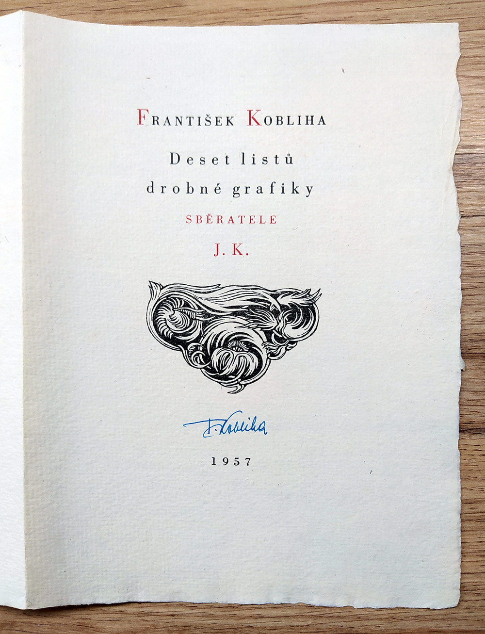 Kobliha František – 10 listů drobné grafiky sběratele J. K., 1957