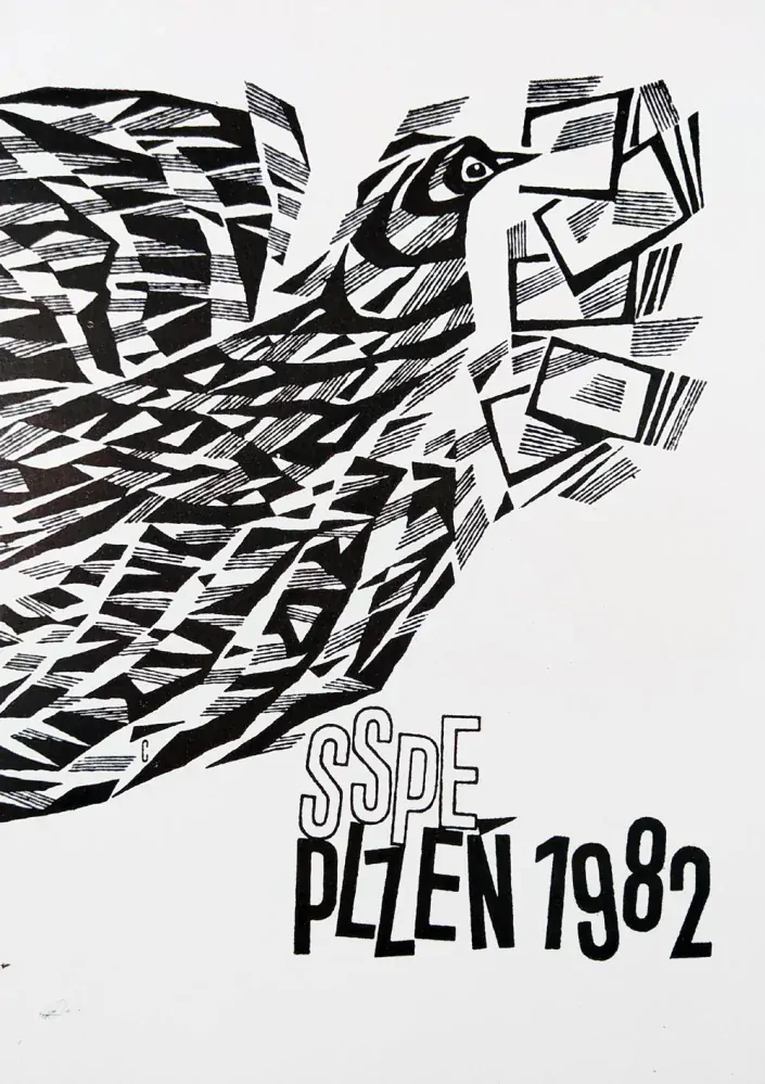 SSPE Plzeň 1982 – Soubor deseti Ex libris, litografie, 1982